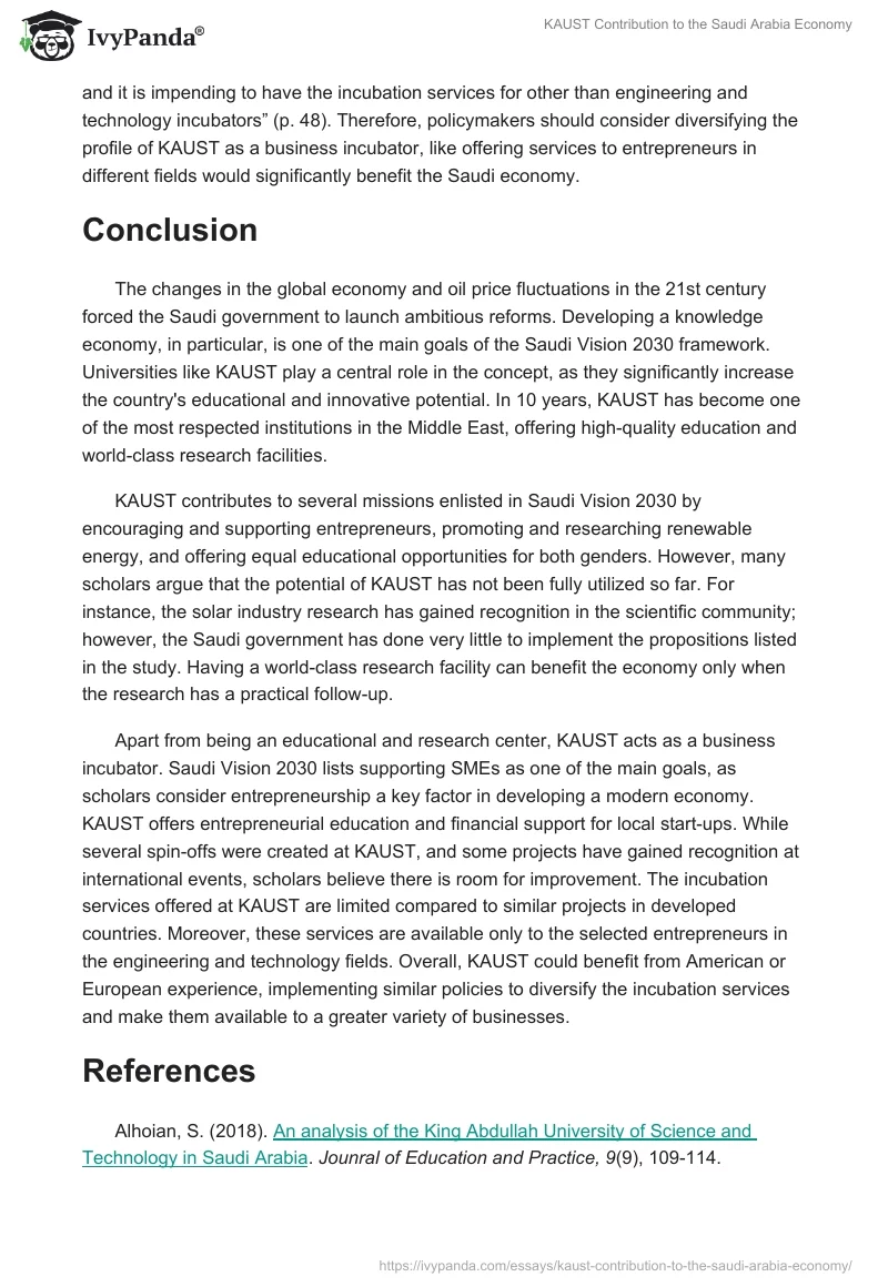 KAUST Contribution to the Saudi Arabia Economy. Page 5