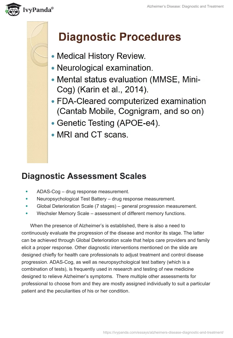 Alzheimer’s Disease: Diagnostic and Treatment. Page 3
