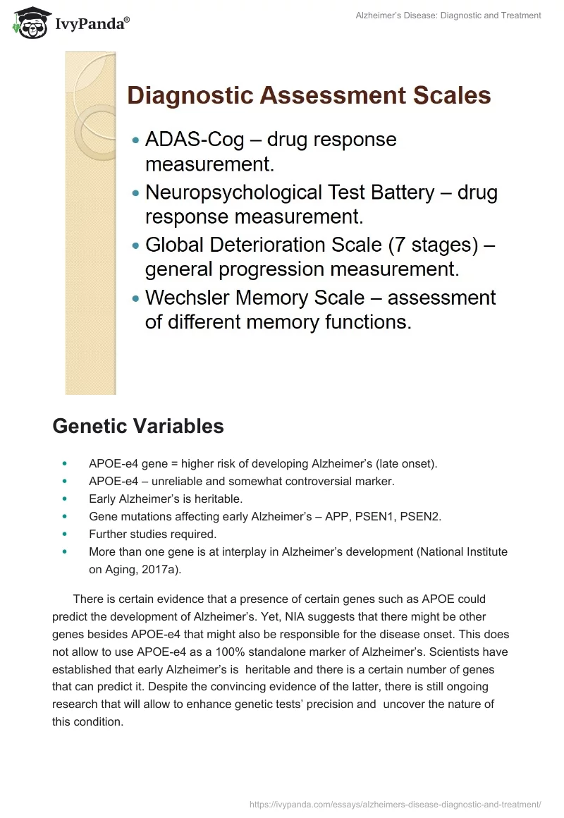 Alzheimer’s Disease: Diagnostic and Treatment. Page 4