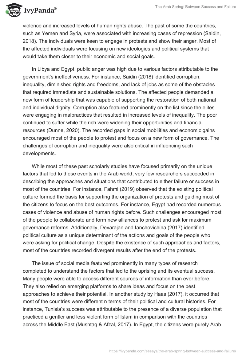 The Arab Spring: Between Success and Failure. Page 4