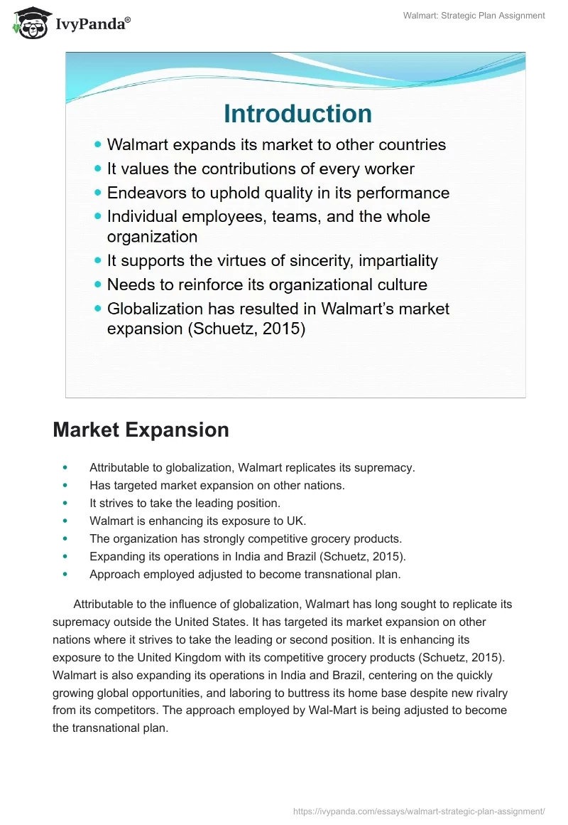 Walmart: Strategic Plan Assignment. Page 2