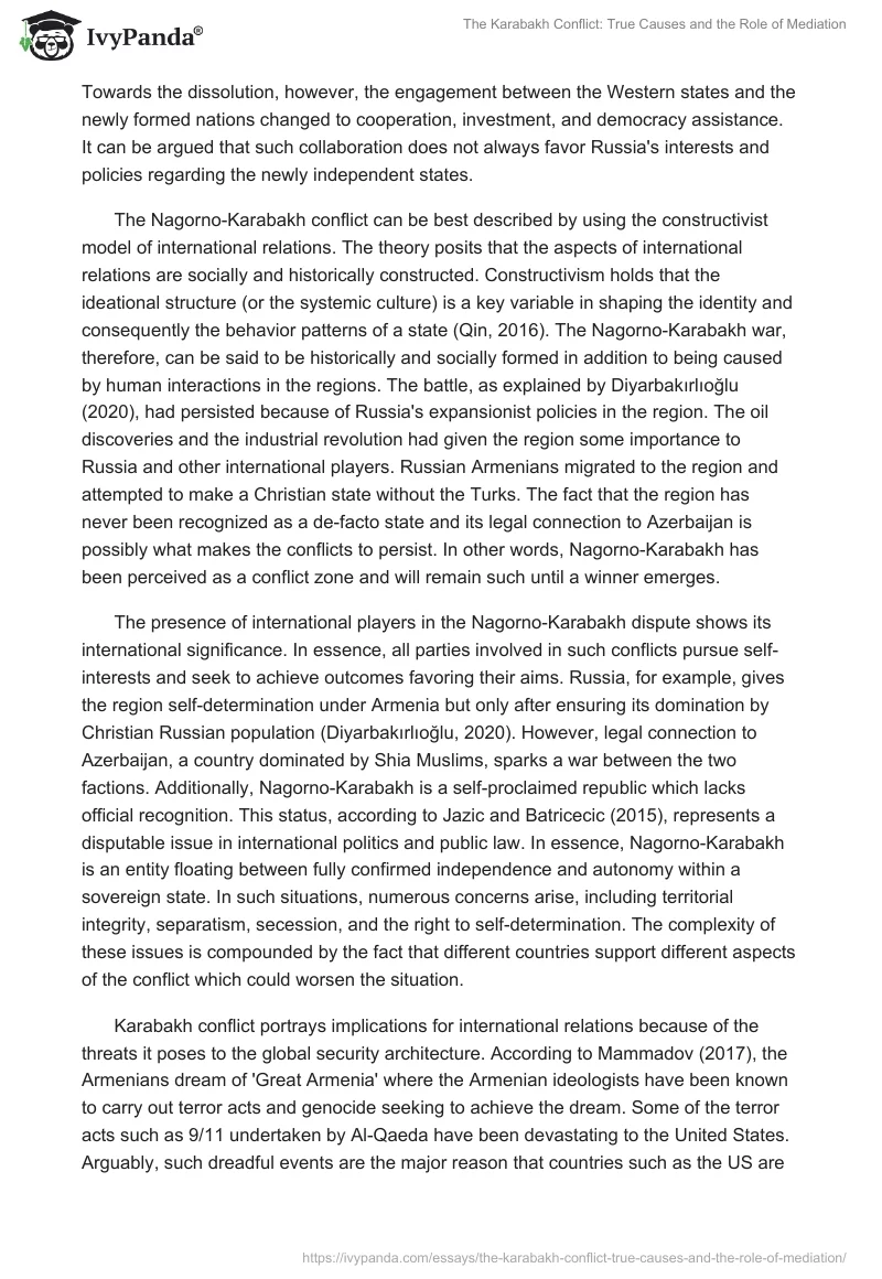The Karabakh Conflict: True Causes and the Role of Mediation. Page 4