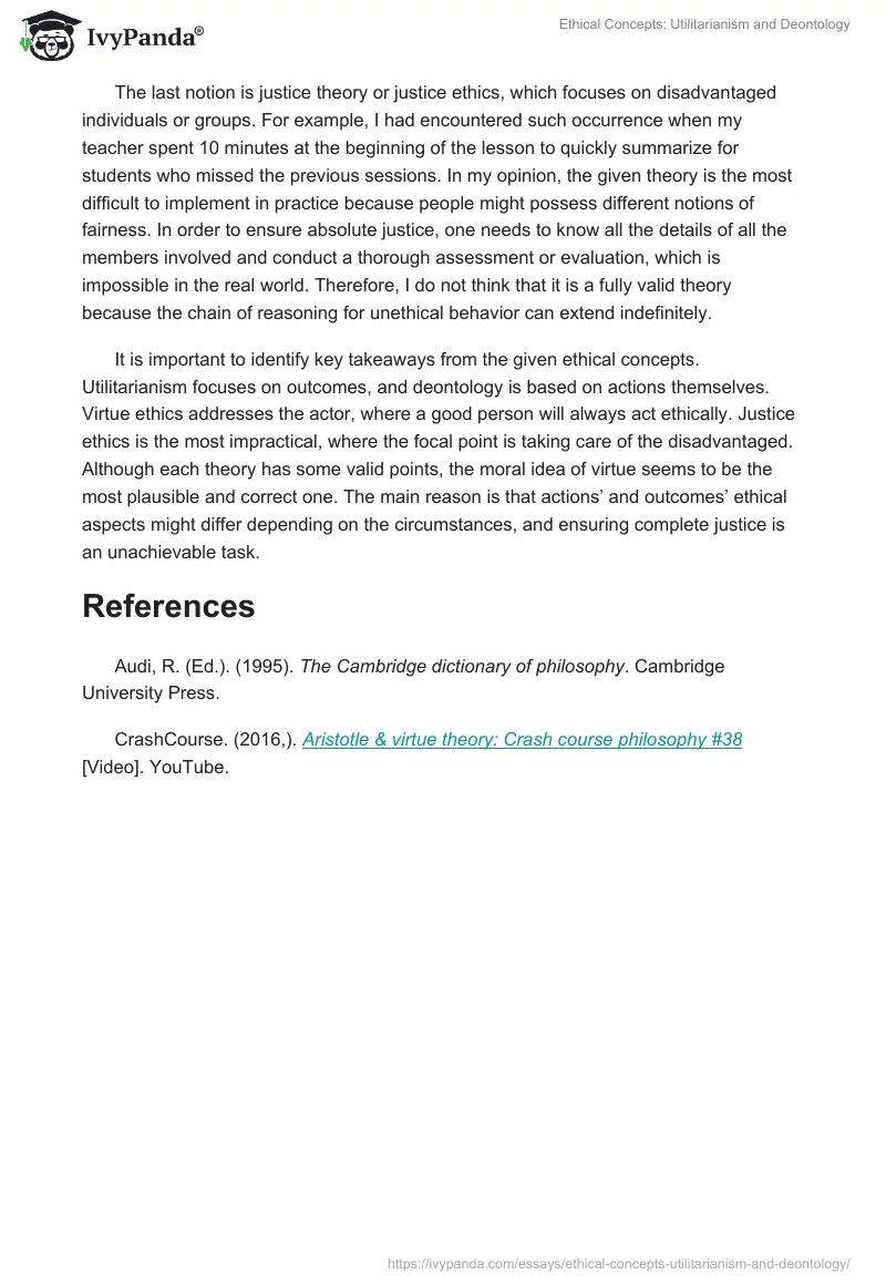Ethical Concepts: Utilitarianism and Deontology. Page 2