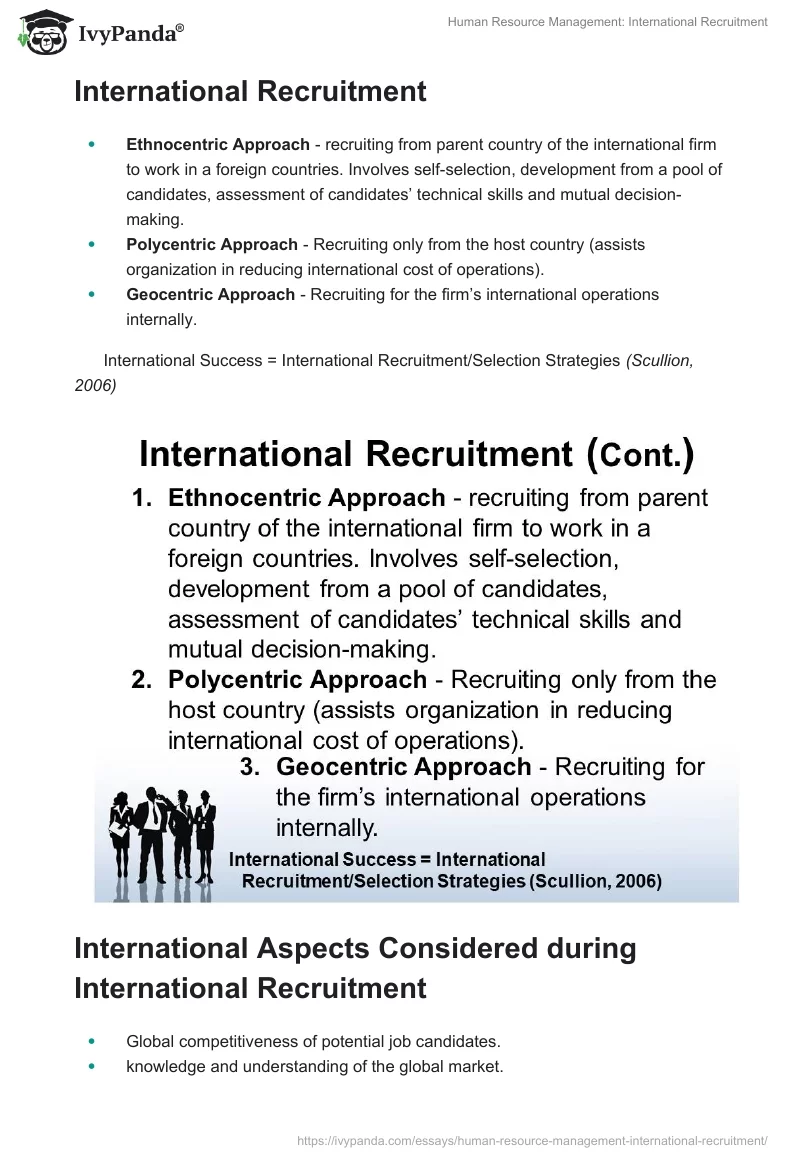 Human Resource Management: International Recruitment. Page 4