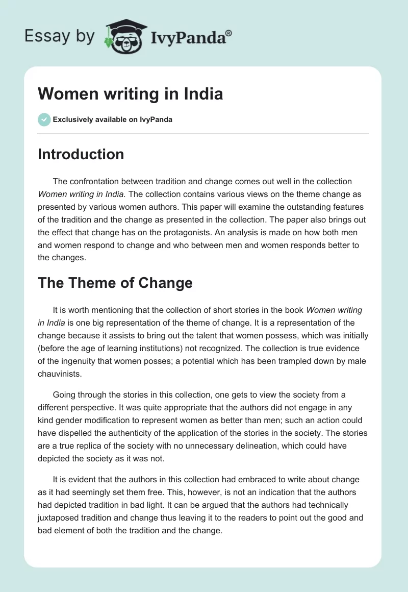 Women writing in India. Page 1