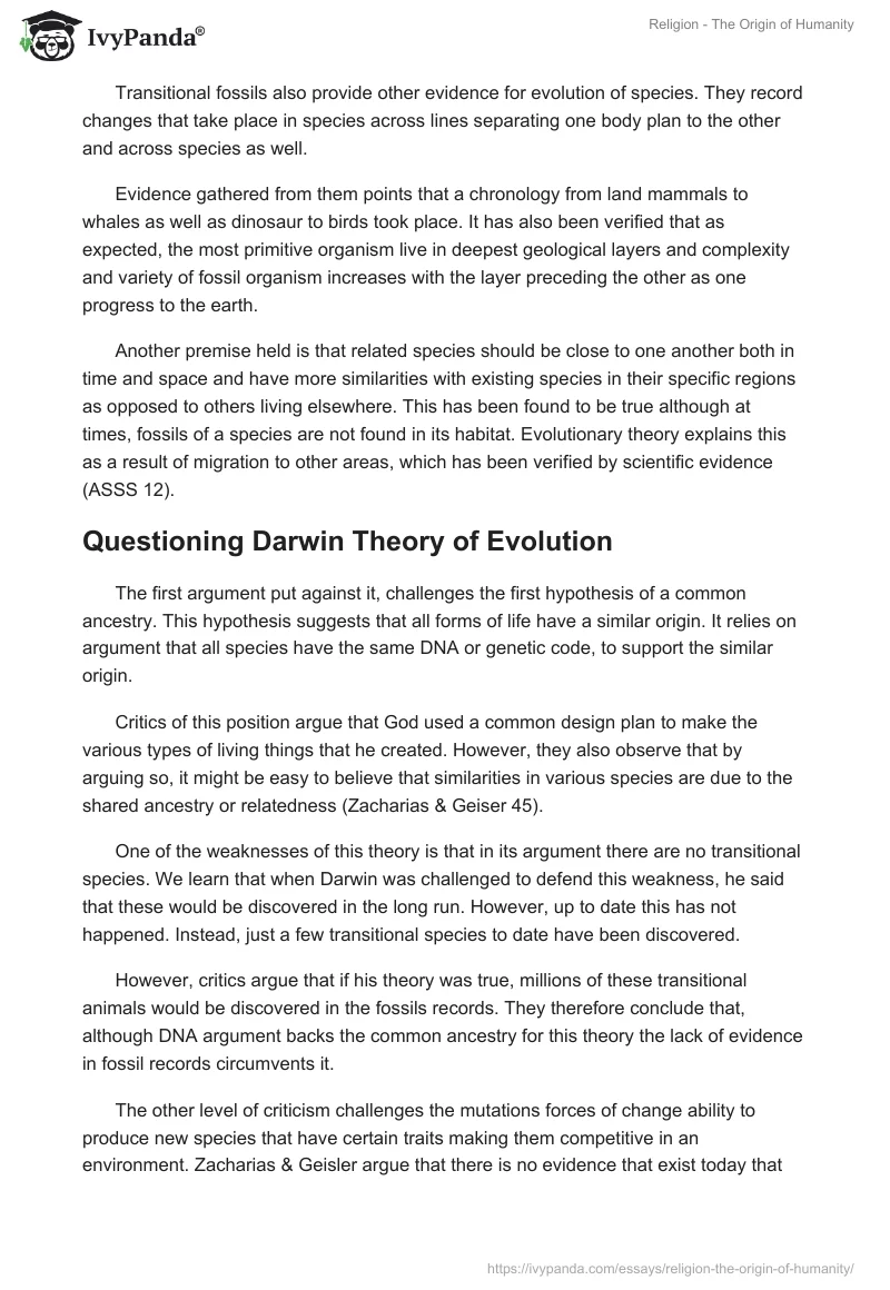Religion - The Origin of Humanity. Page 4