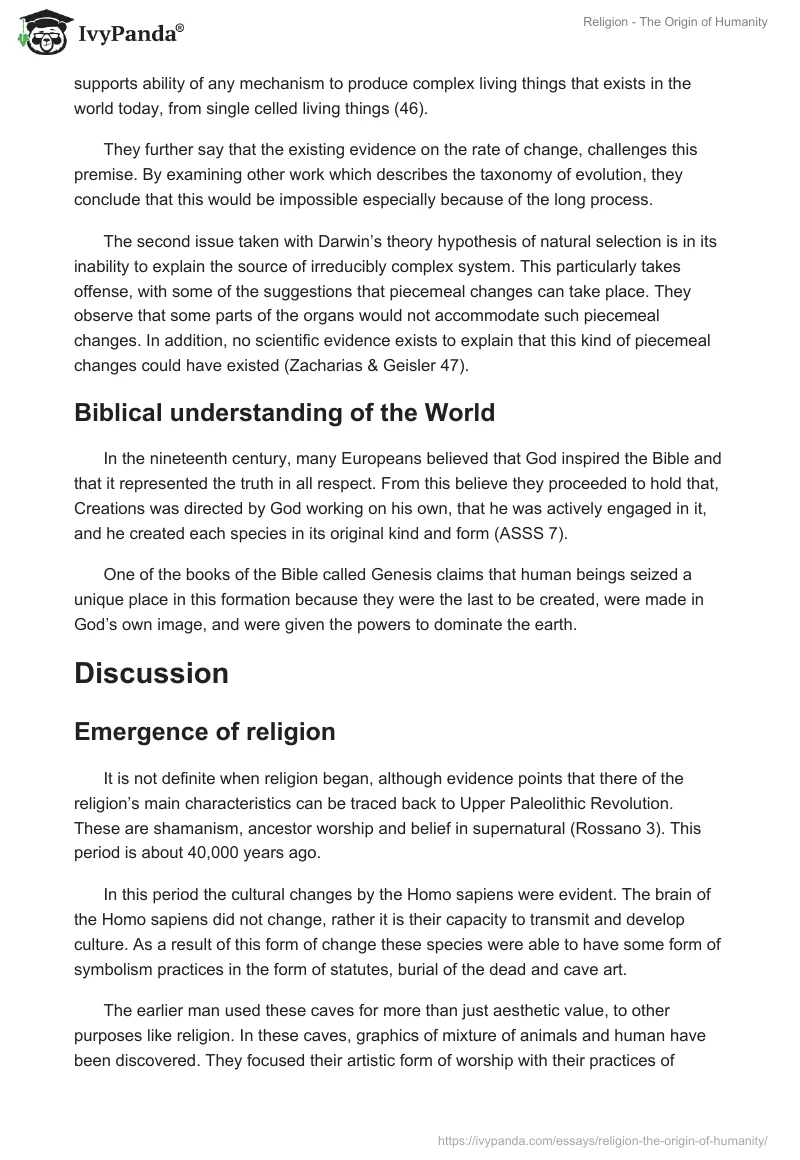Religion - The Origin of Humanity. Page 5