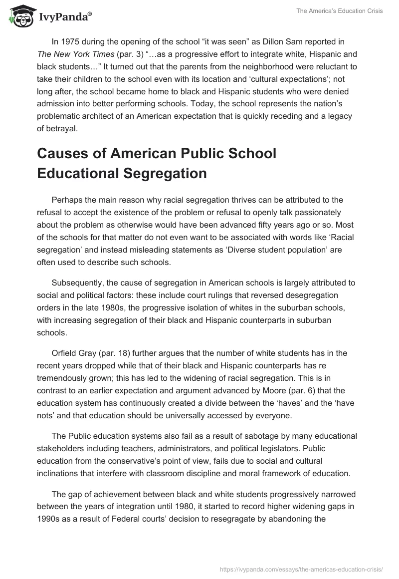 The America’s Education Crisis. Page 3