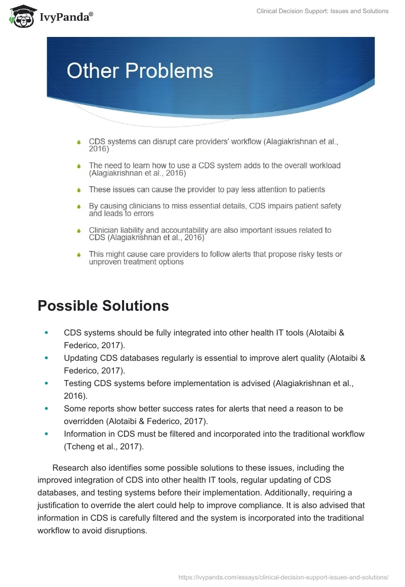 Clinical Decision Support: Issues and Solutions. Page 5