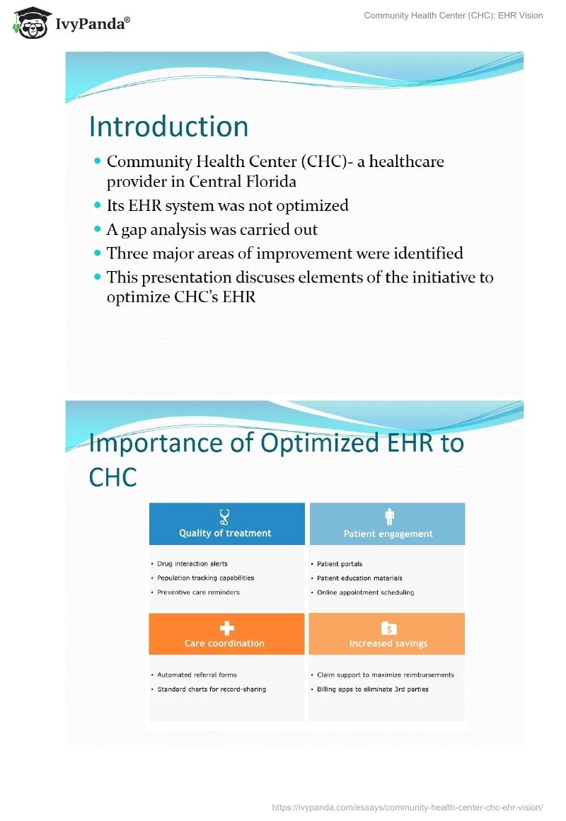 Community Health Center (CHC): EHR Vision. Page 2
