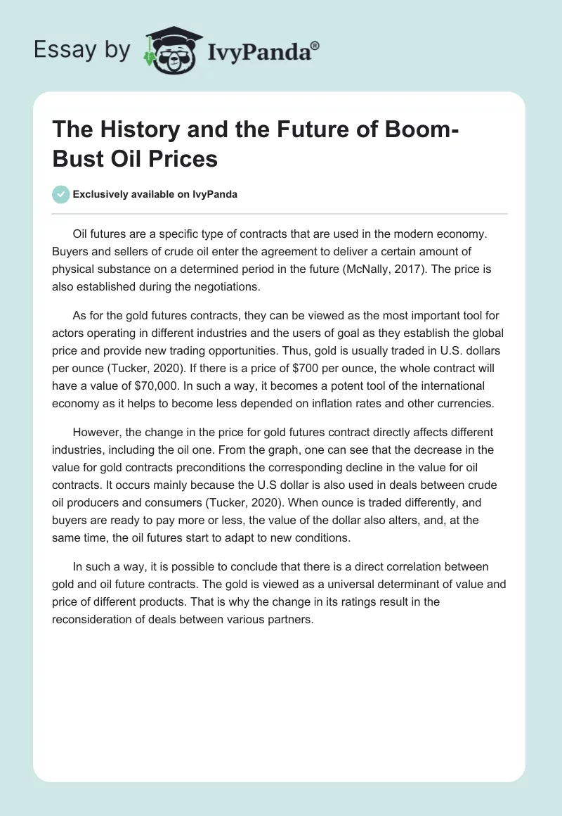 The History and the Future of Boom-Bust Oil Prices. Page 1