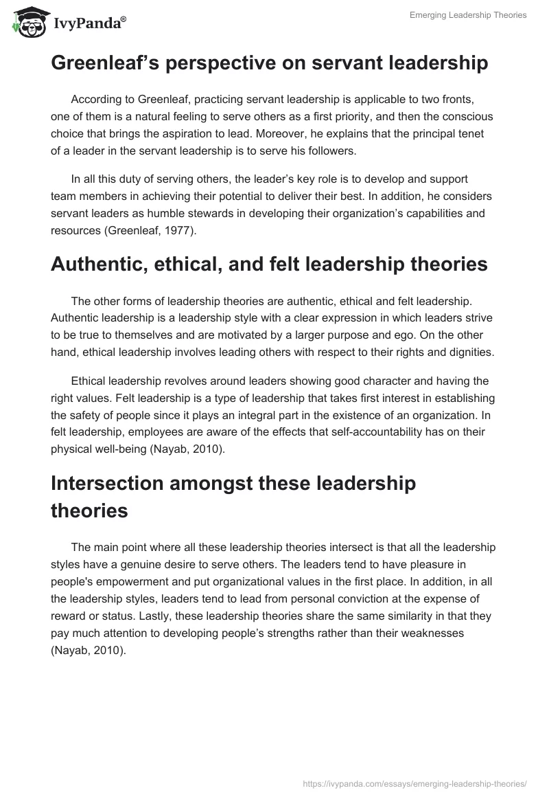 Emerging Leadership Theories. Page 2