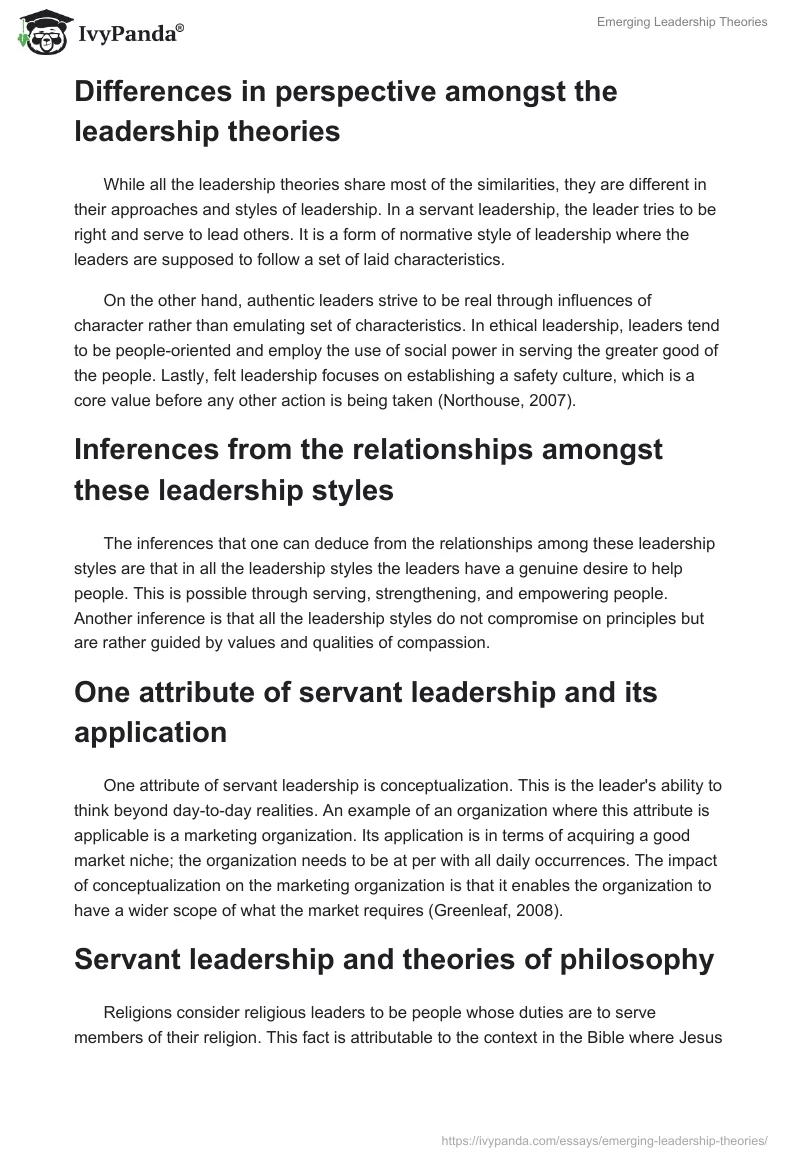 Emerging Leadership Theories. Page 3