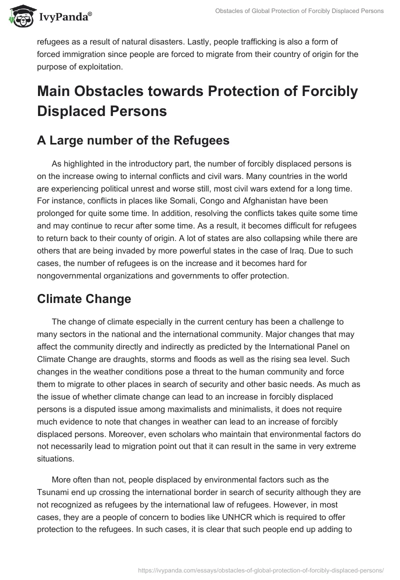 Obstacles of Global Protection of Forcibly Displaced Persons. Page 3