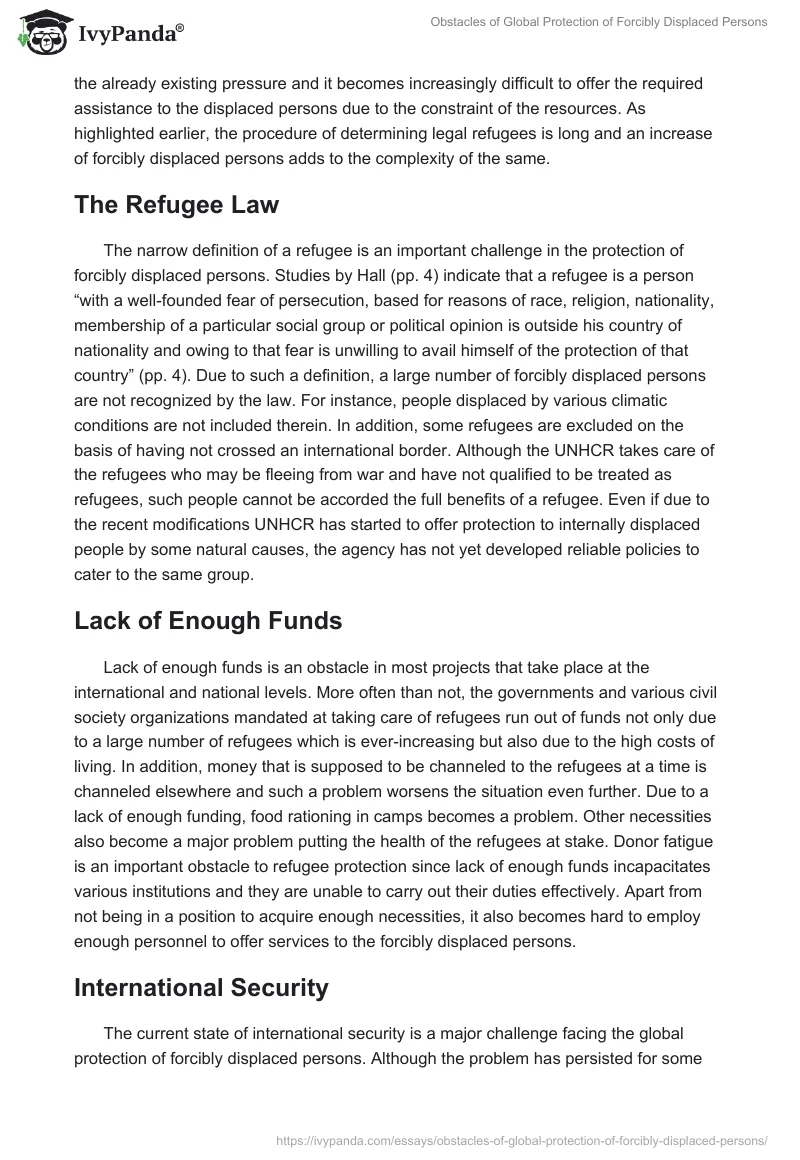 Obstacles of Global Protection of Forcibly Displaced Persons. Page 4