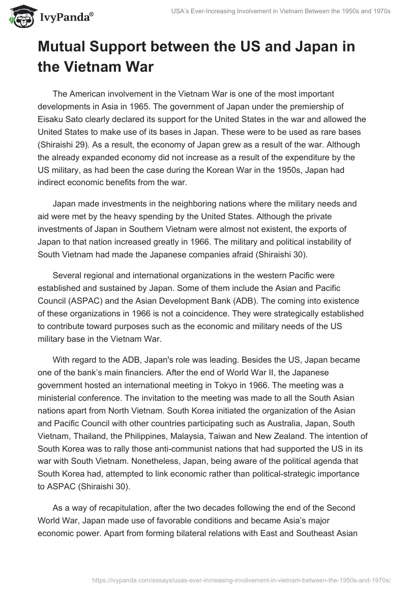 USA’s Ever-Increasing Involvement in Vietnam Between the 1950s and 1970s. Page 3