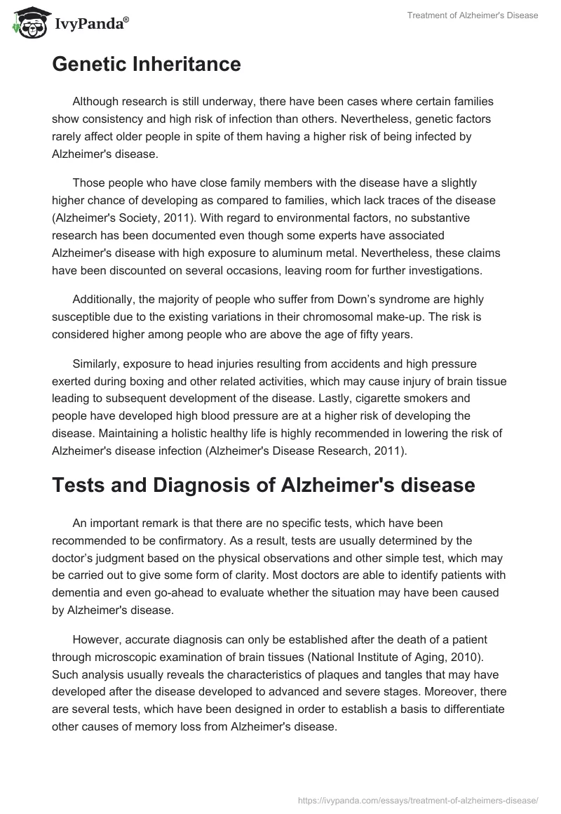 Treatment of Alzheimer's Disease. Page 4