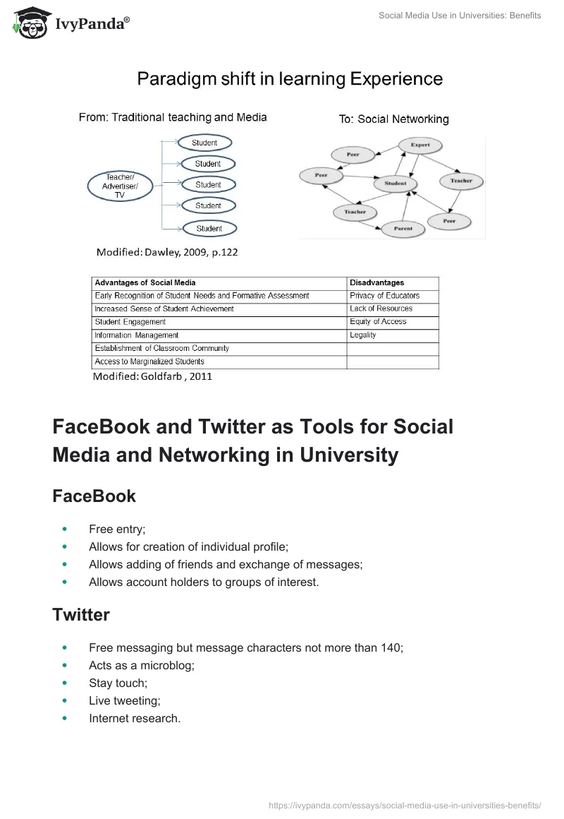 Social Media Use in Universities: Benefits. Page 2