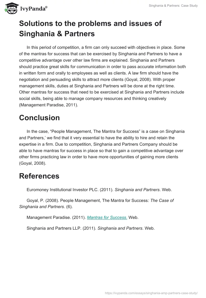 Singhania & Partners: Case Study. Page 2