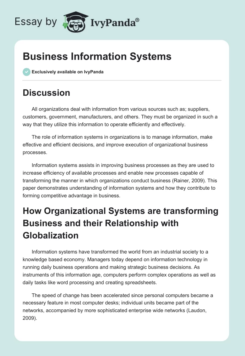 Business Information Systems. Page 1