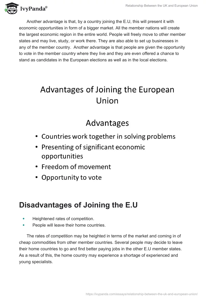 Relationship Between the UK and European Union. Page 5