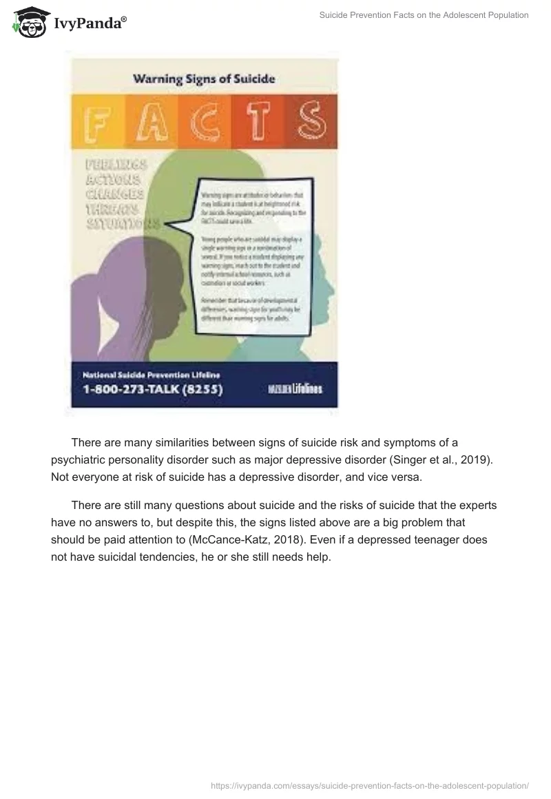 Suicide Prevention Facts on the Adolescent Population. Page 3