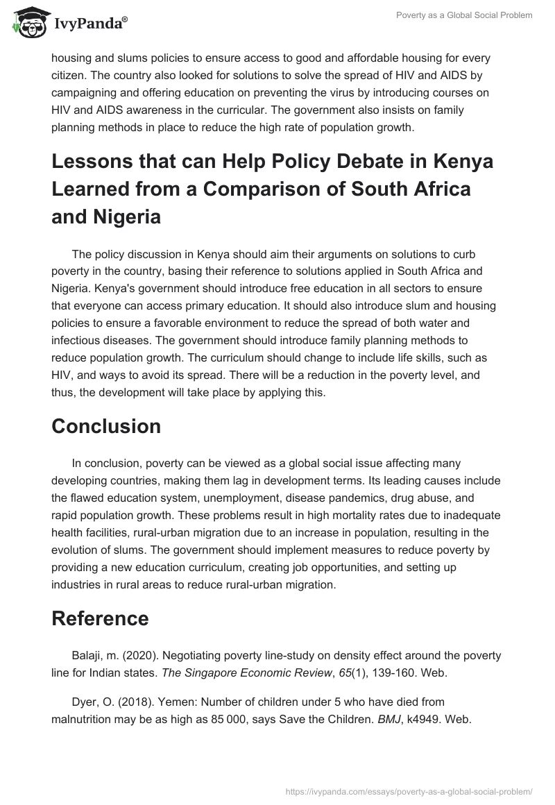 Poverty as a Global Social Problem. Page 4