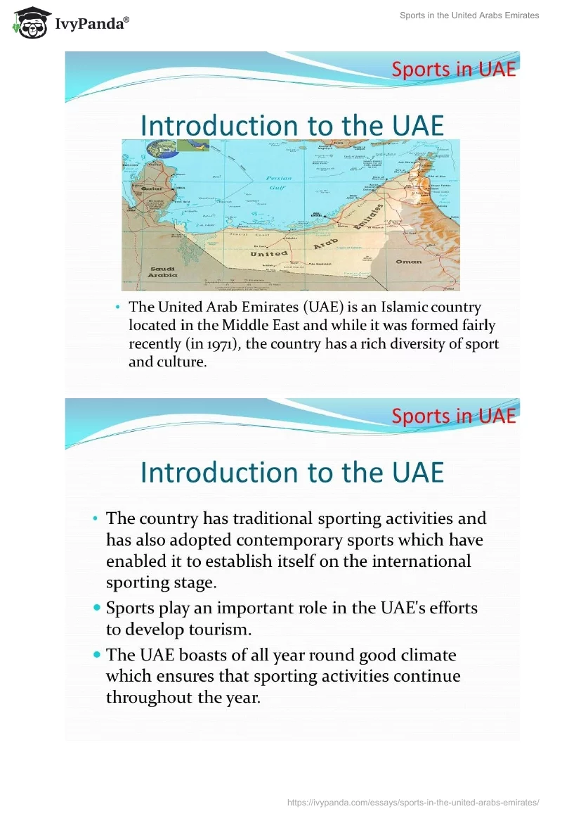 Sports in the United Arabs Emirates. Page 2