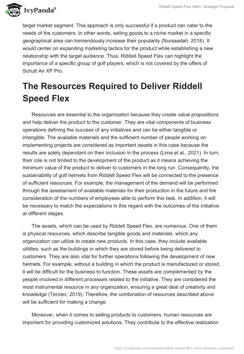 Riddell Speed Flex Helm: Strategic Proposal. Page 5