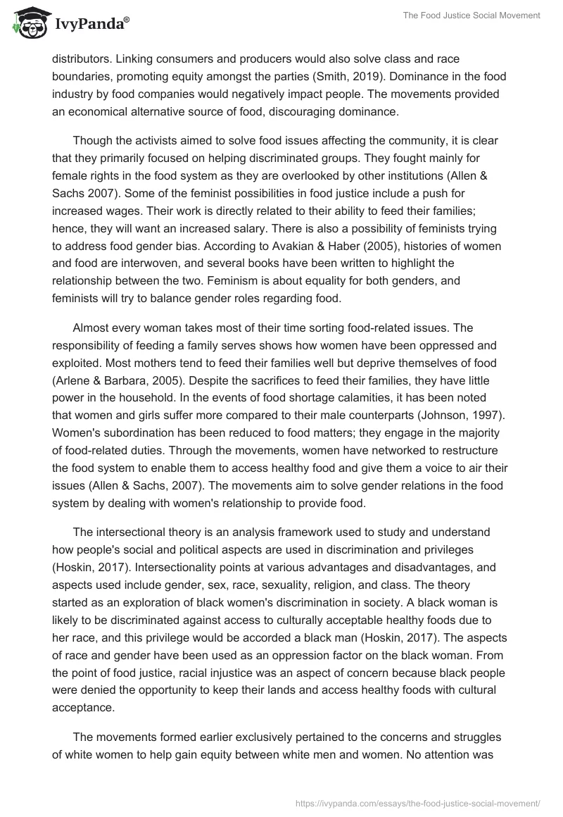 The Food Justice Social Movement. Page 2
