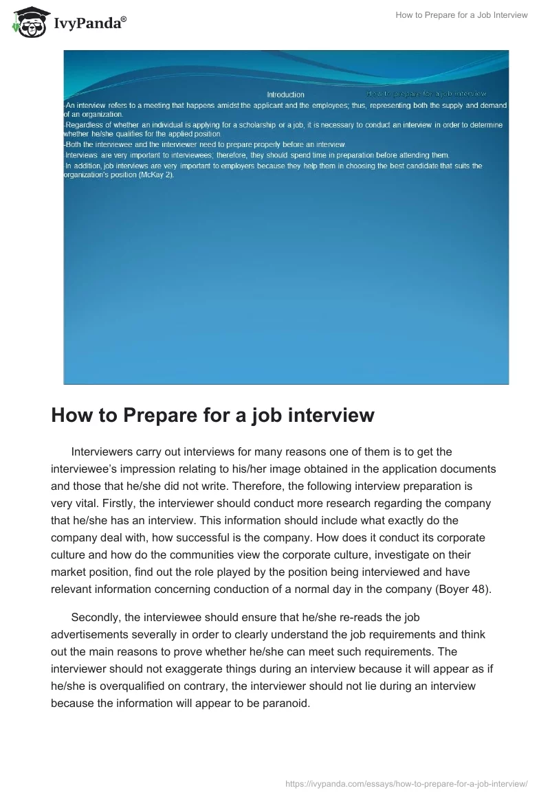 How to Prepare for a Job Interview. Page 2