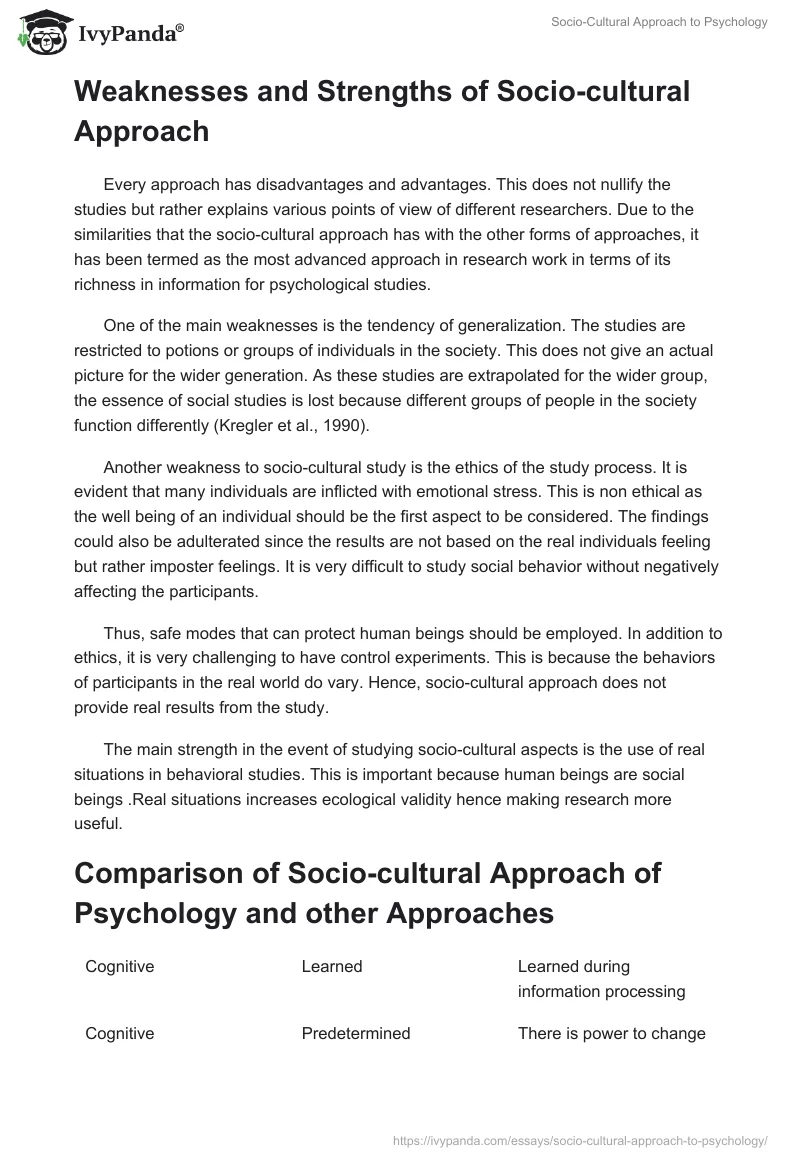 Socio-Cultural Approach to Psychology. Page 2