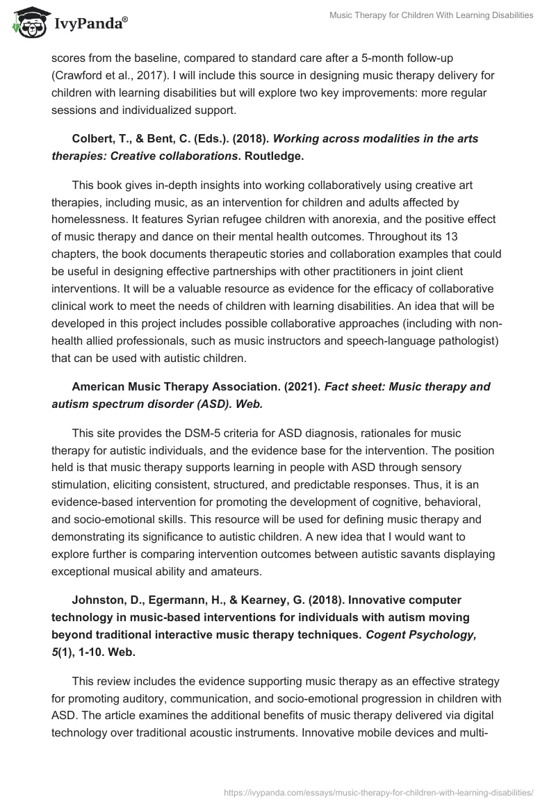 Music Therapy for Children With Learning Disabilities. Page 2