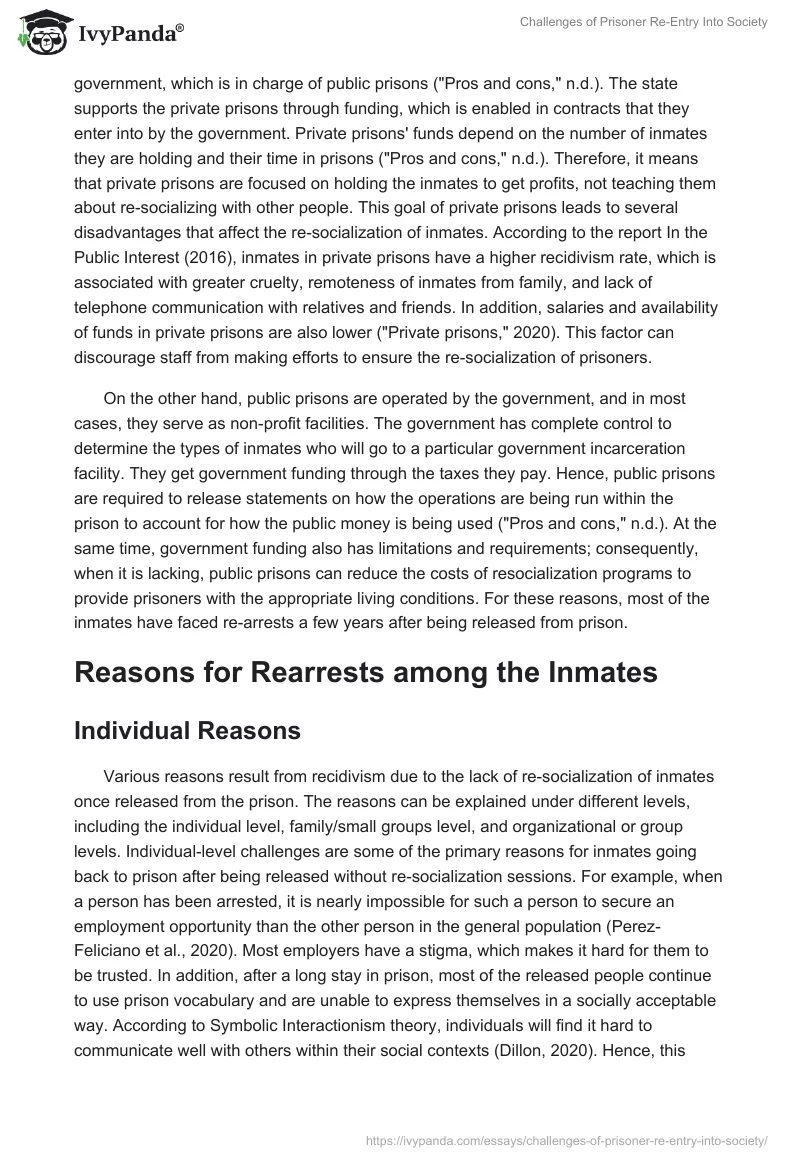 Challenges of Prisoner Re-Entry Into Society. Page 2