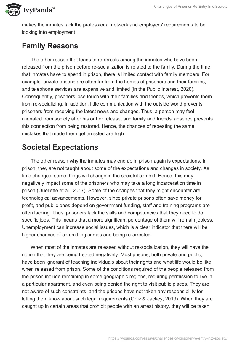 Challenges of Prisoner Re-Entry Into Society. Page 3
