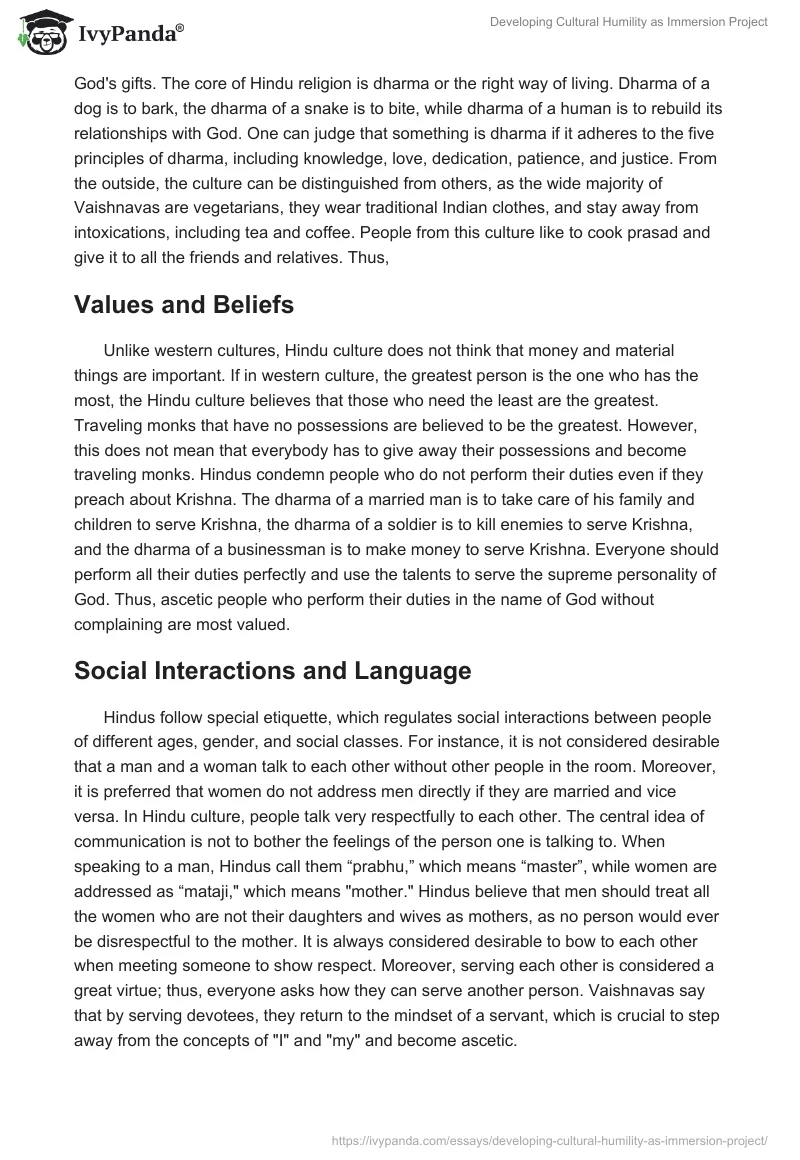 Developing Cultural Humility as Immersion Project. Page 4