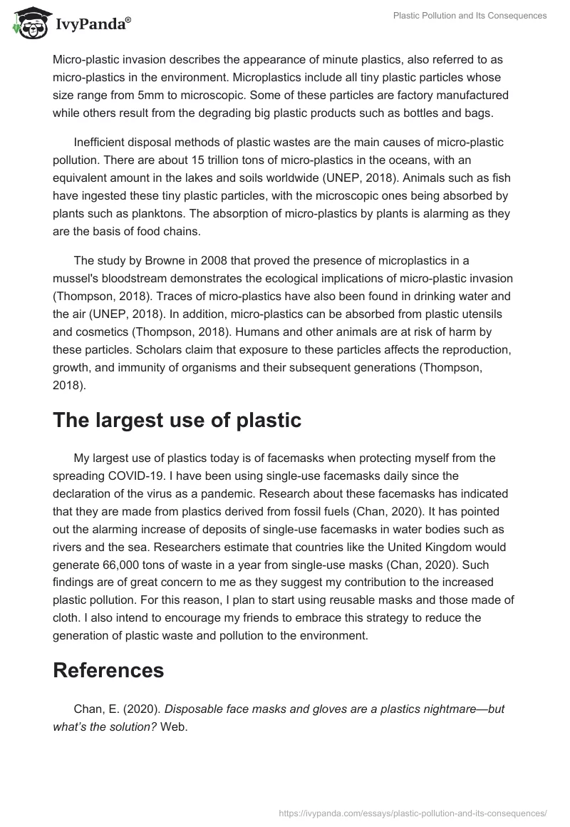 Plastic Pollution and Its Consequences. Page 2