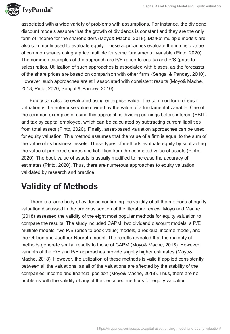 Capital Asset Pricing Model and Equity Valuation. Page 4
