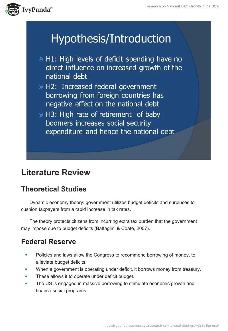 Research on National Debt Growth in the USA. Page 5