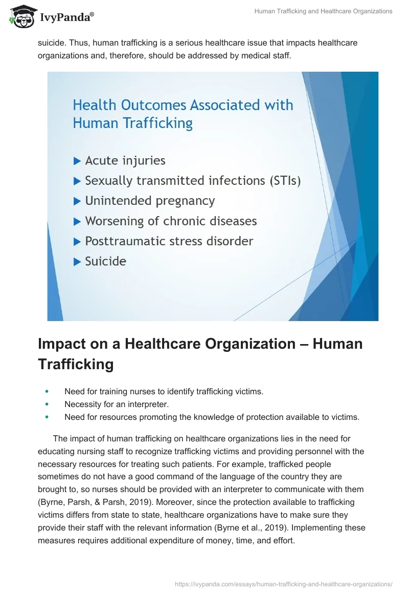 Human Trafficking and Healthcare Organizations. Page 3