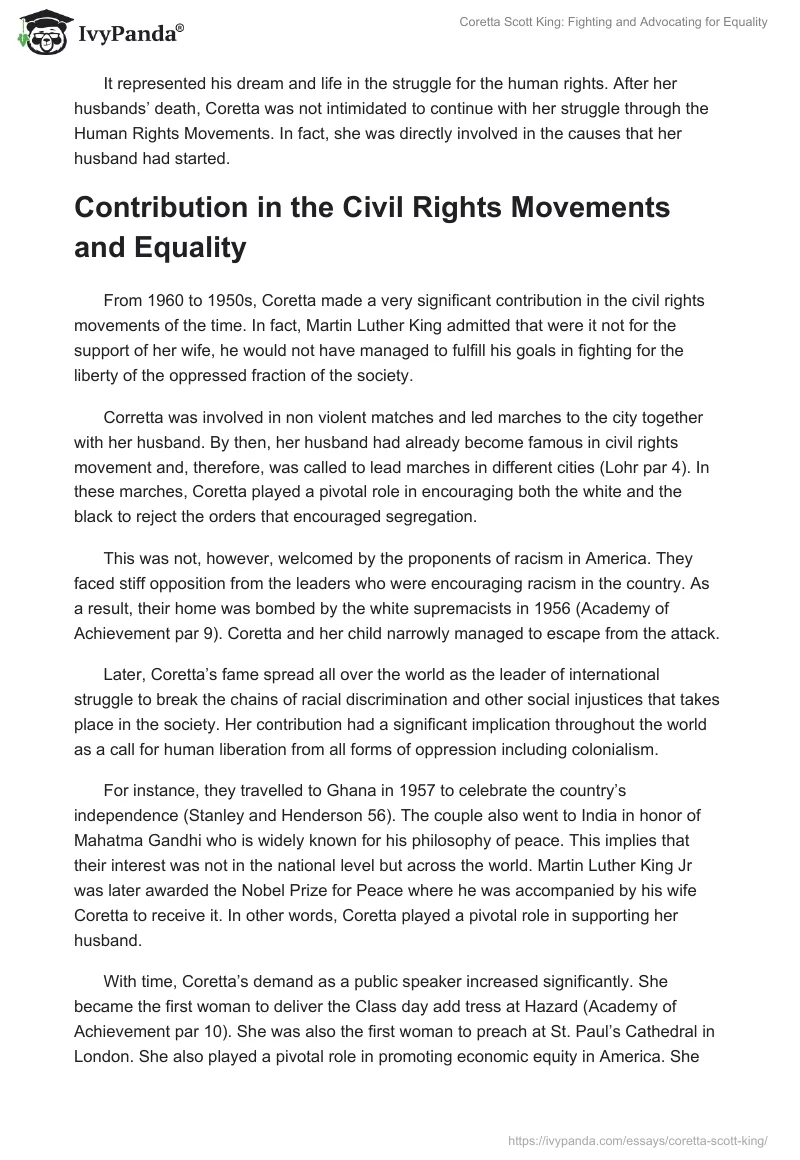 Coretta Scott King: Fighting and Advocating for Equality. Page 5