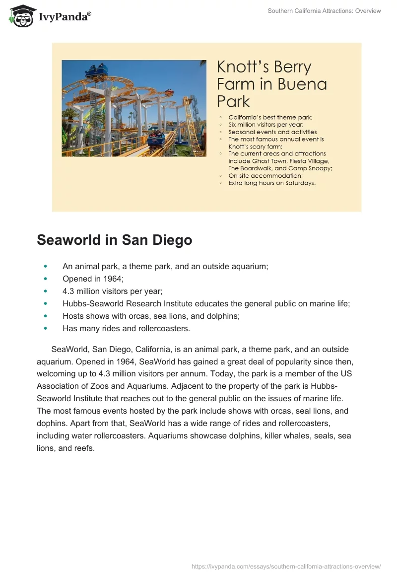 Southern California Attractions: Overview. Page 5