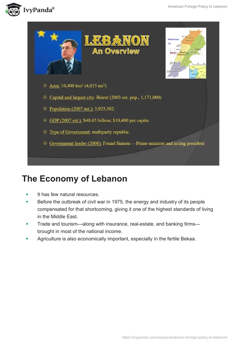 American Foreign Policy in Lebanon. Page 2