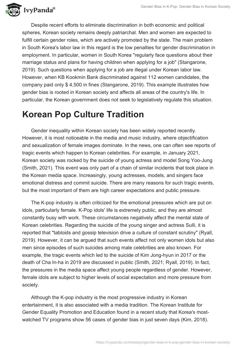 Gender Bias in K-Pop: Gender Bias in Korean Society. Page 3