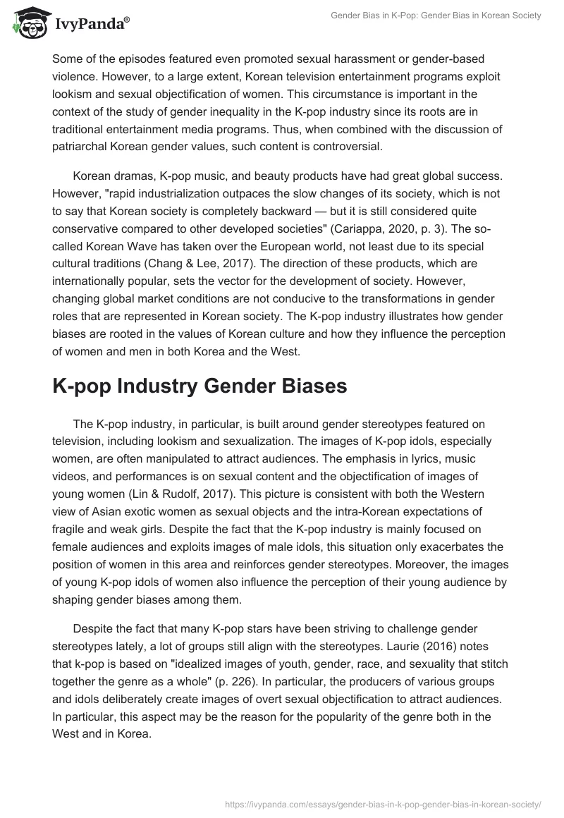Gender Bias in K-Pop: Gender Bias in Korean Society. Page 4