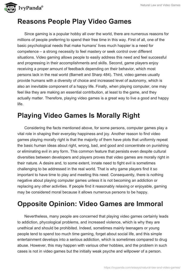 Natural Law and Video Games. Page 2