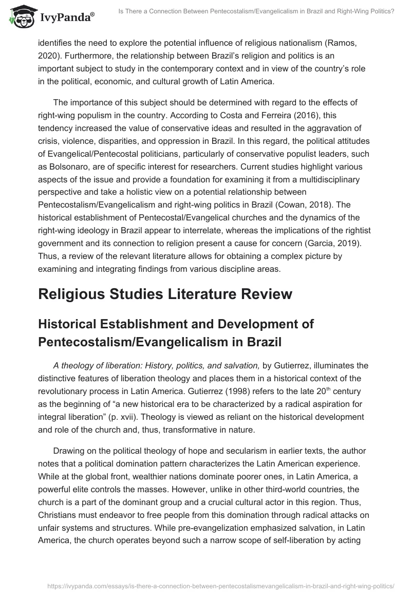 Is There a Connection Between Pentecostalism/Evangelicalism in Brazil and Right-Wing Politics?. Page 2