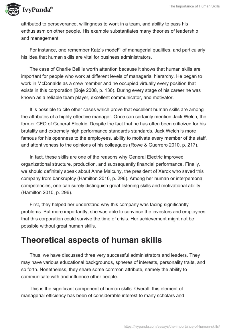 The Importance of Human Skills. Page 2