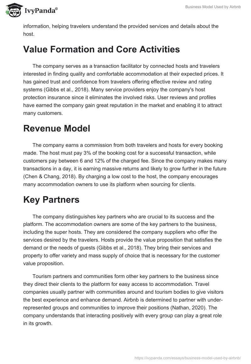 Business Model Used by Airbnb. Page 2