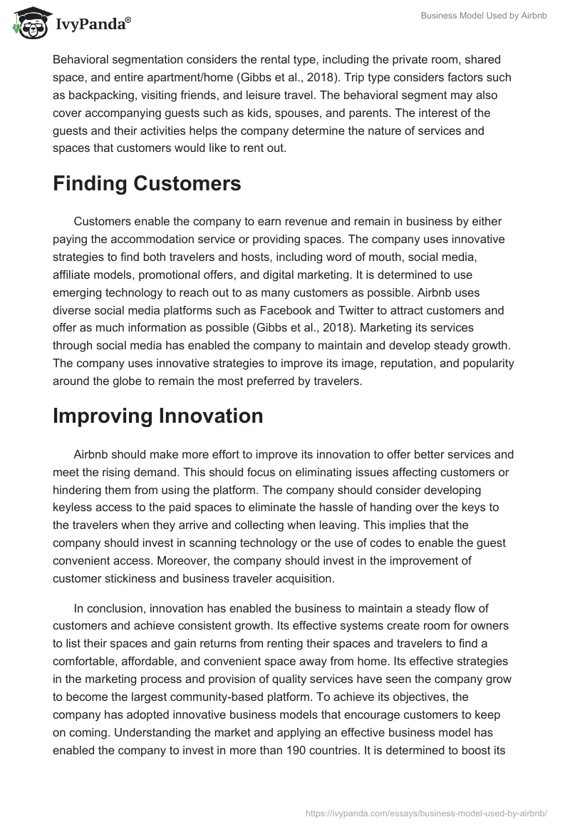 Business Model Used by Airbnb. Page 4